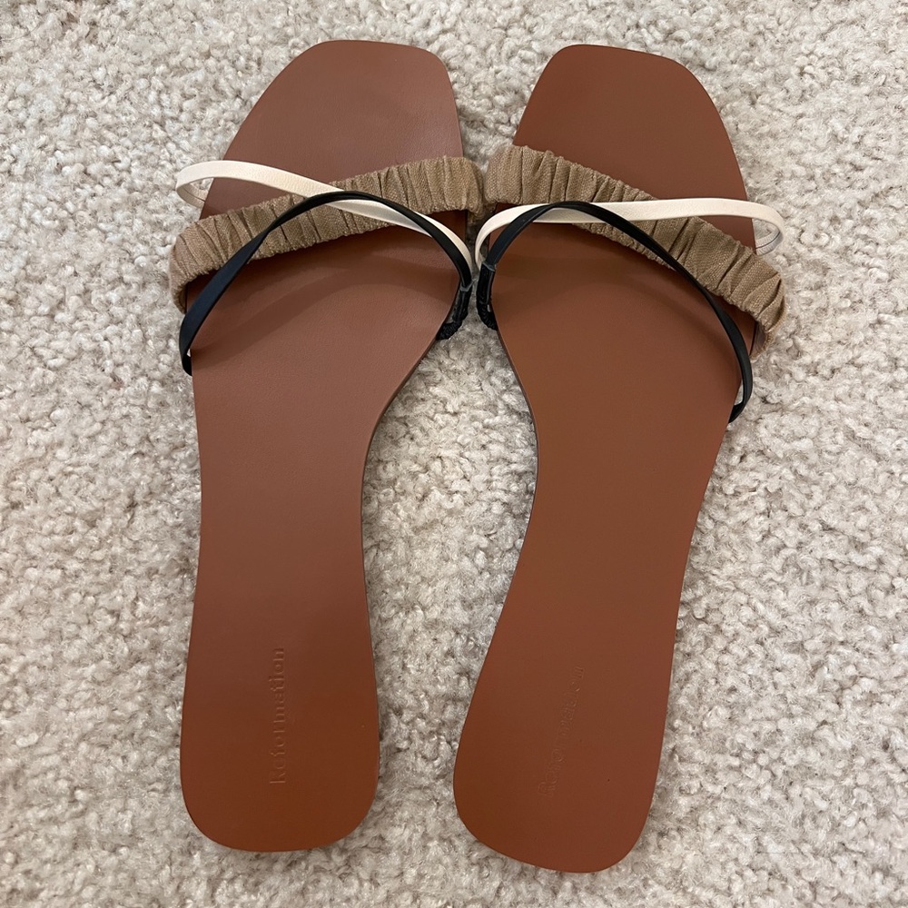 Reformation Brown and Black Flats